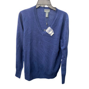 State Fusio Navy Blue V-Neck Sweater XL - Men's Knitwear